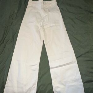 Zara Cream Straight-Leg Pants